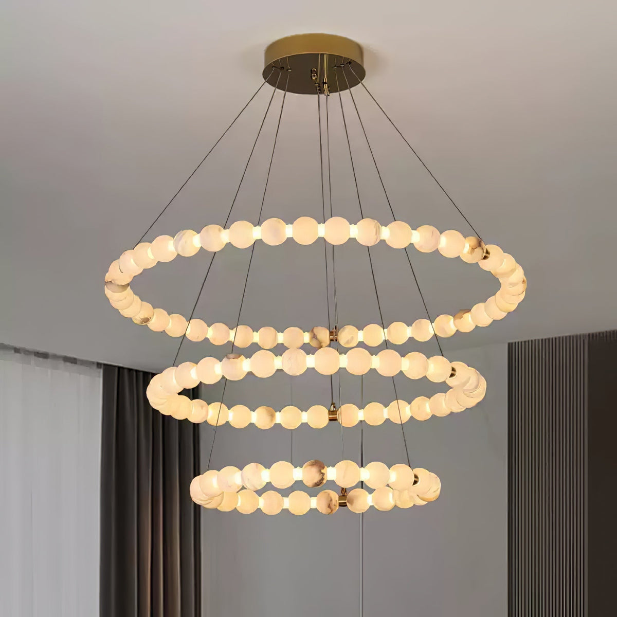 Alabaster Orb Ring Chandelier - view 6