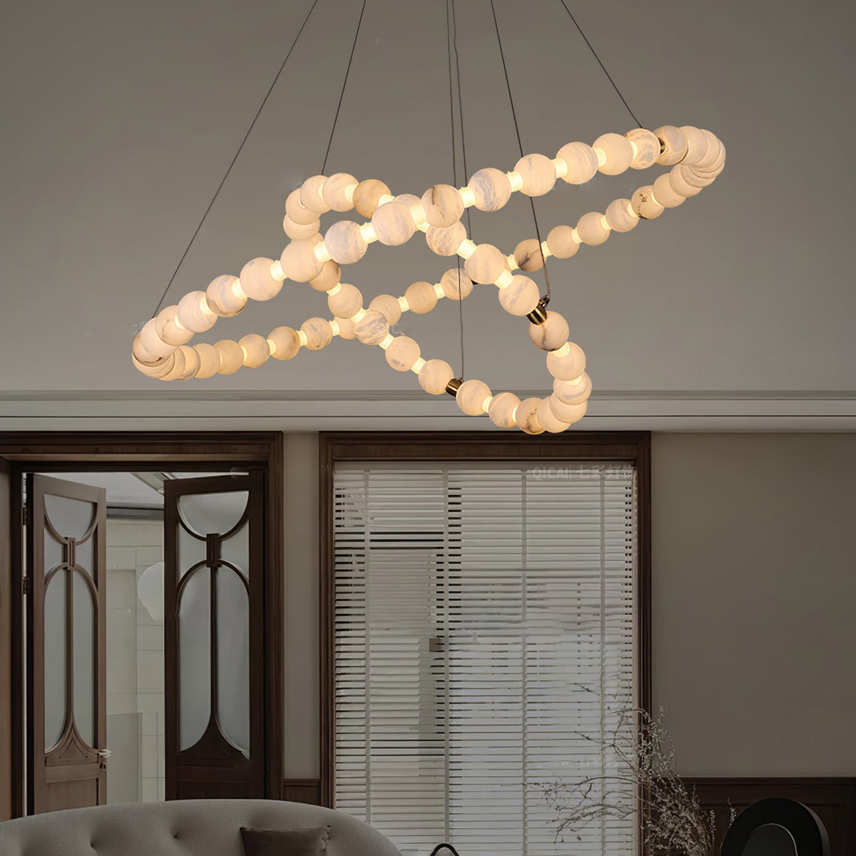 Alabaster Orb Ring Chandelier - view 9