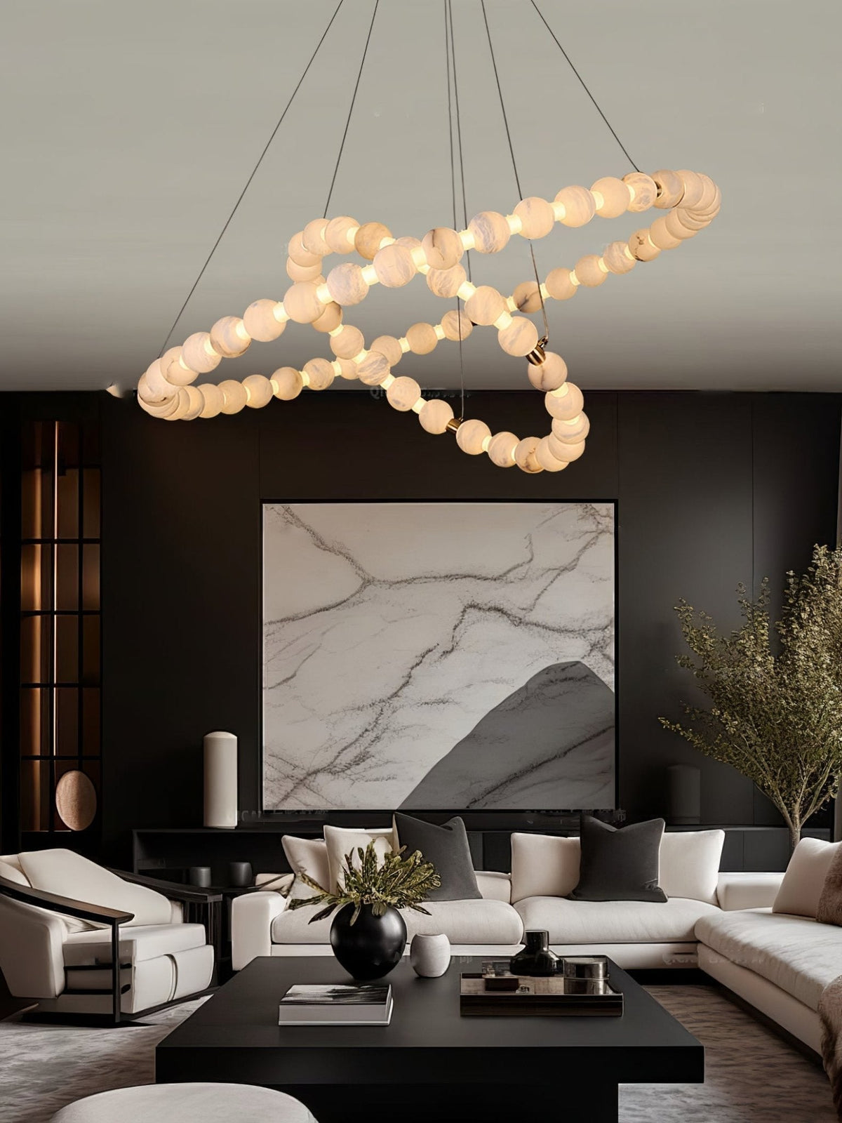 Alabaster Orb Ring Chandelier - view 12