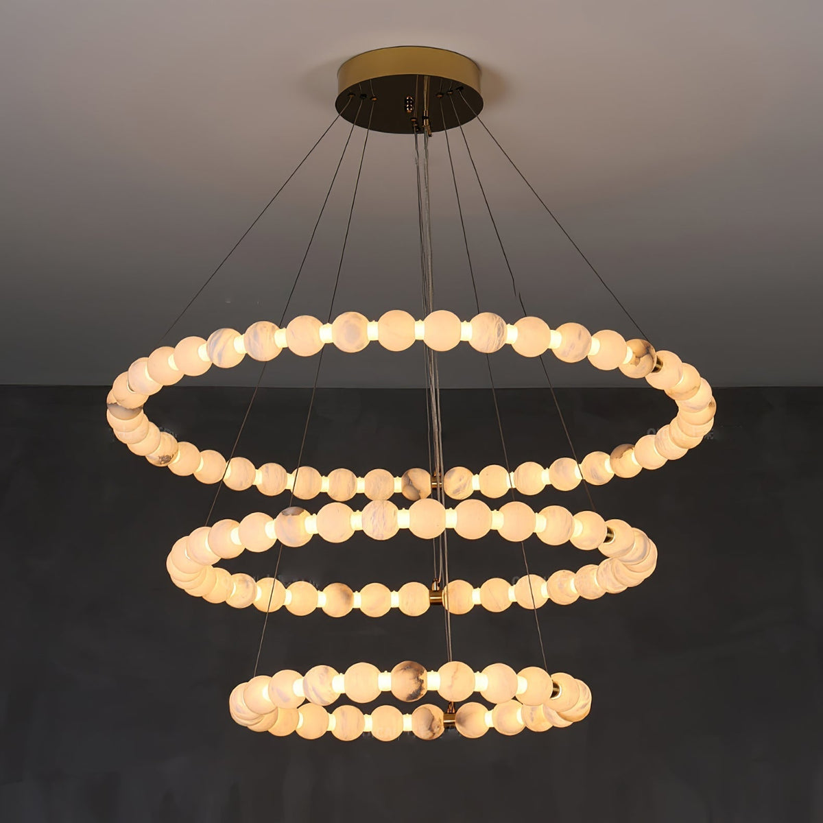 Alabaster Orb Ring Chandelier - view 14