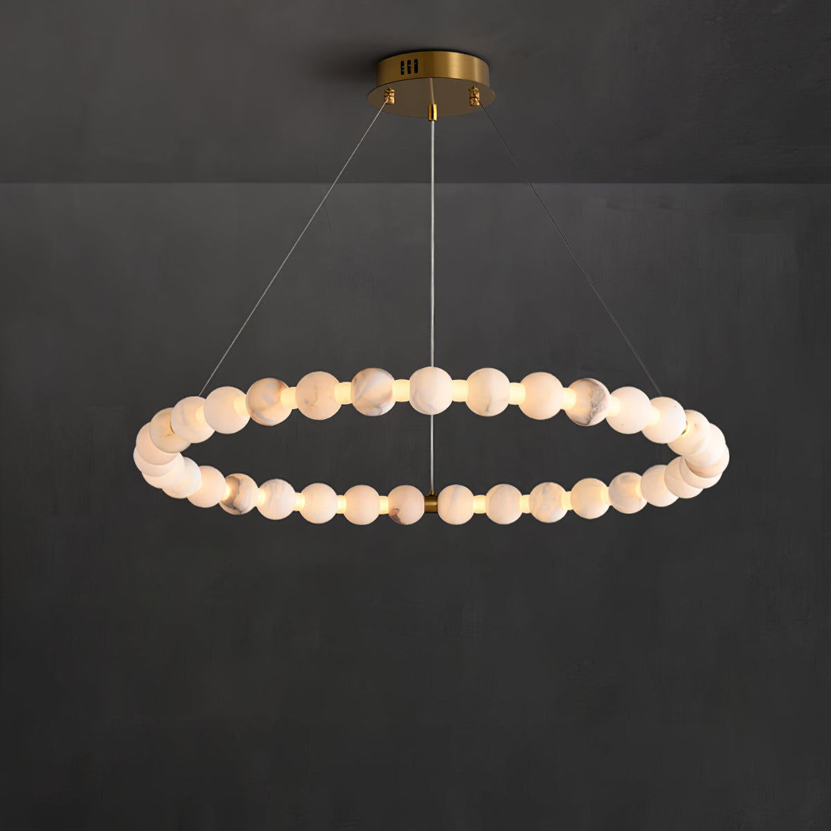 Alabaster Orb Ring Chandelier - view 24