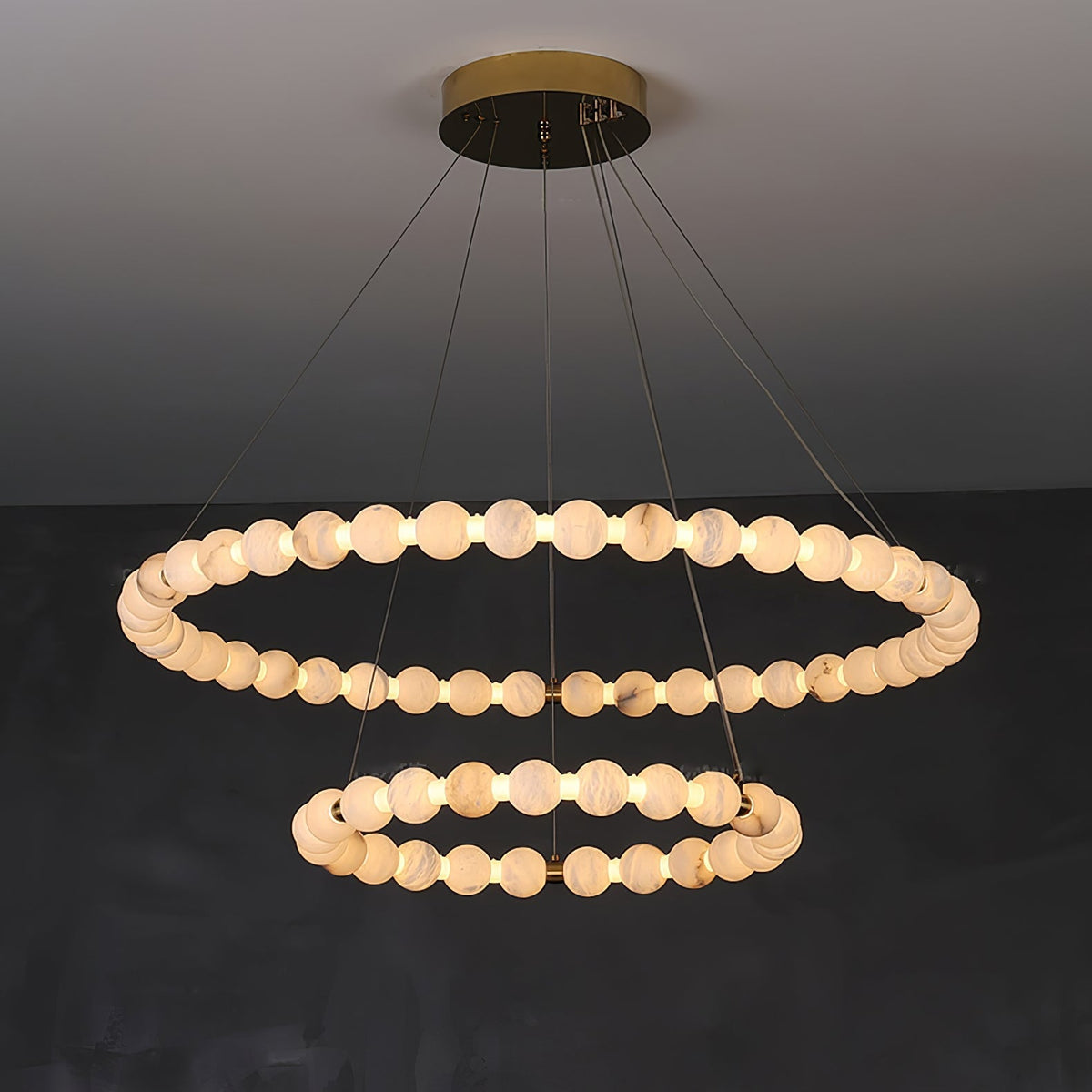 Alabaster Orb Ring Chandelier - view 17