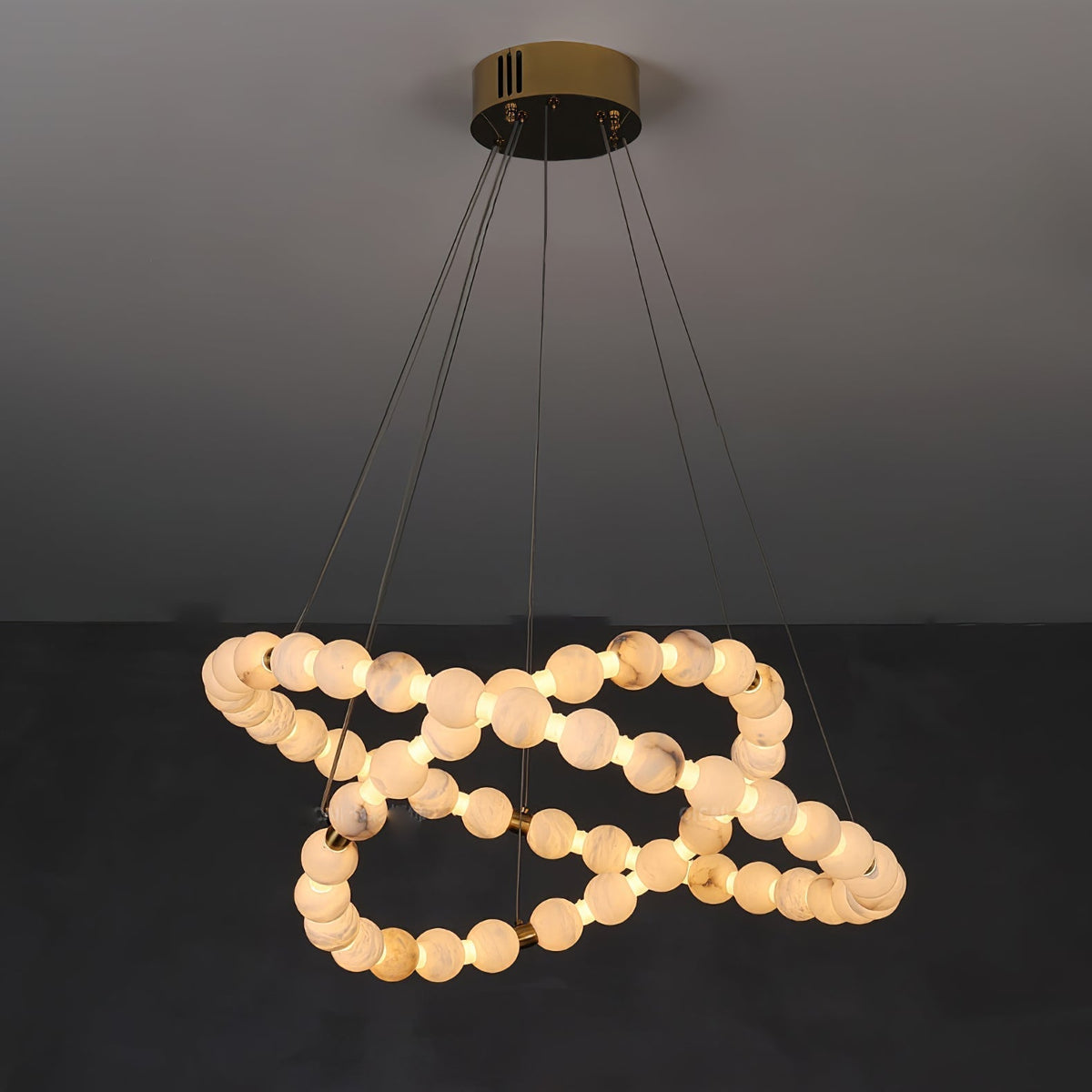 Alabaster Orb Ring Chandelier - view 18