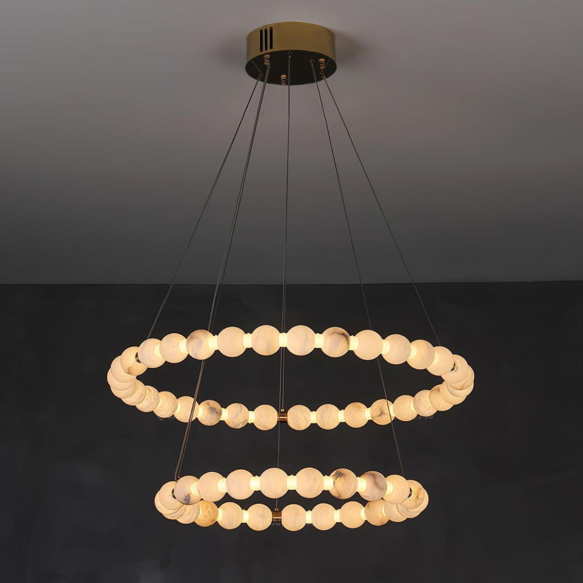 Alabaster Orb Ring Chandelier - view 19