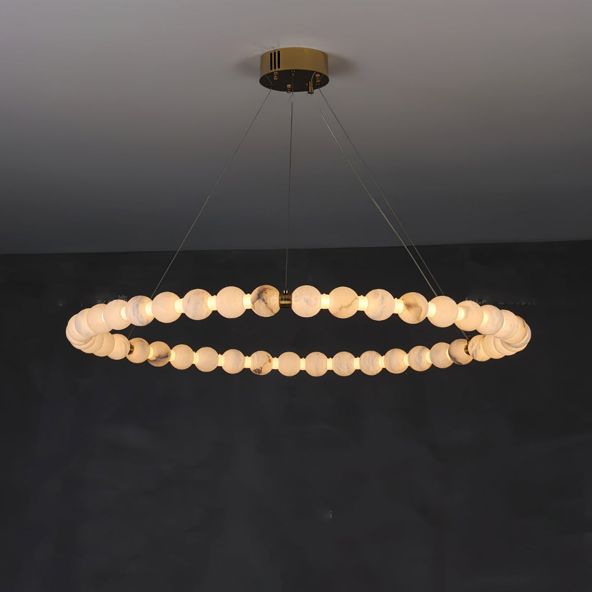 Alabaster Orb Ring Chandelier - view 20