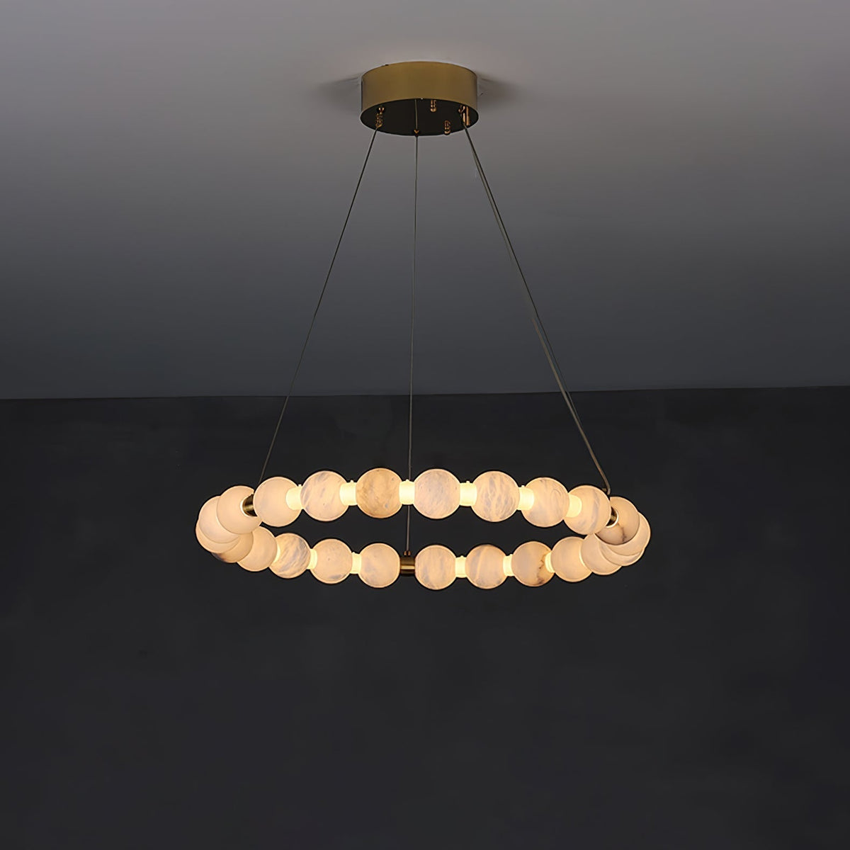 Alabaster Orb Ring Chandelier - view 22