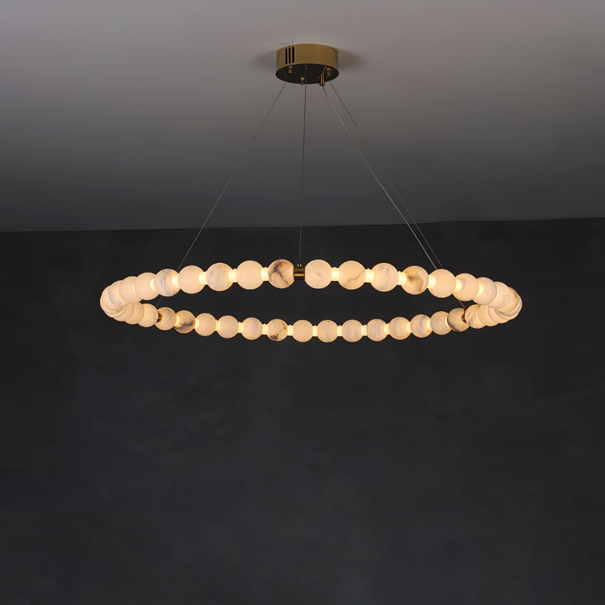 Alabaster Orb Ring Chandelier - view 25