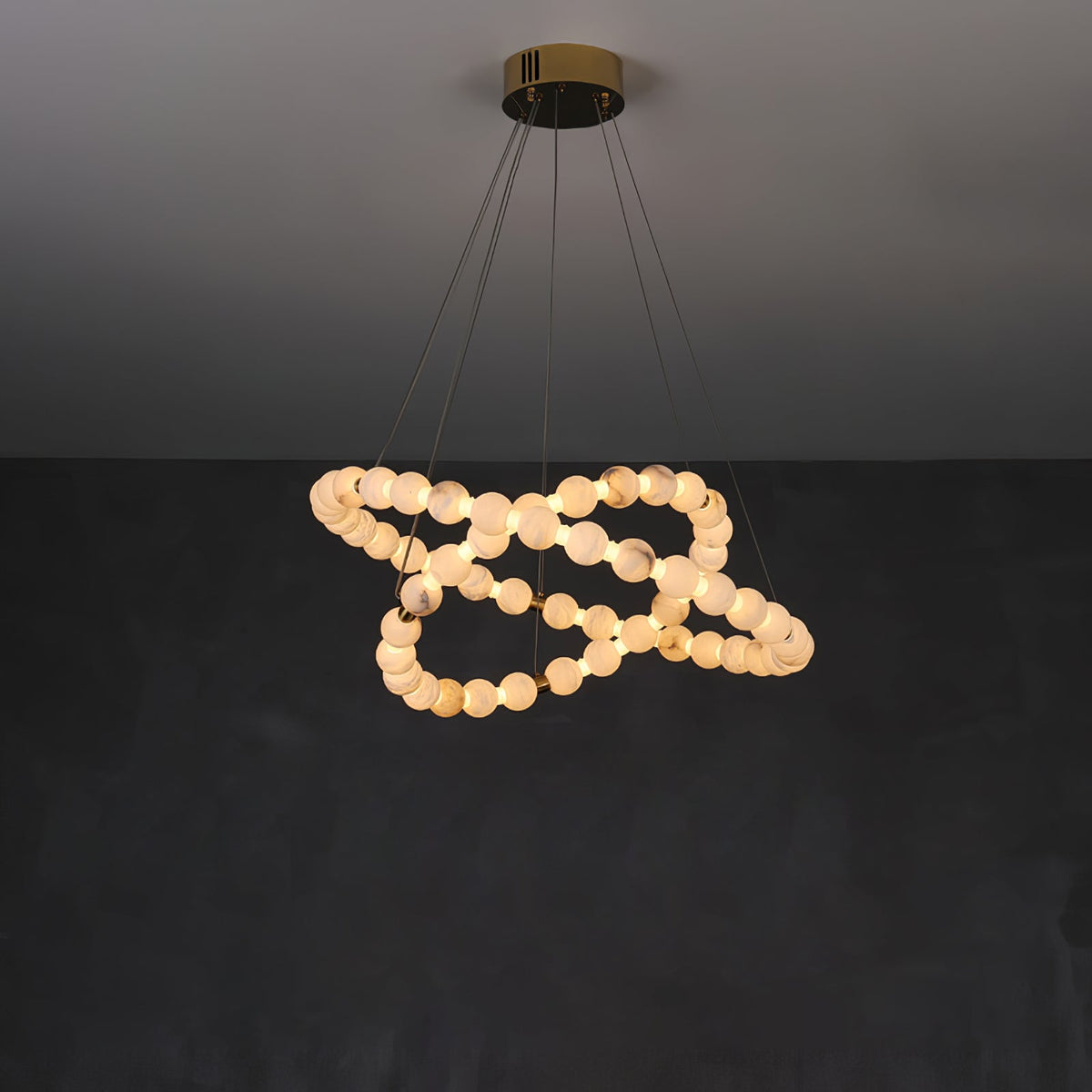 Alabaster Orb Ring Chandelier - view 26