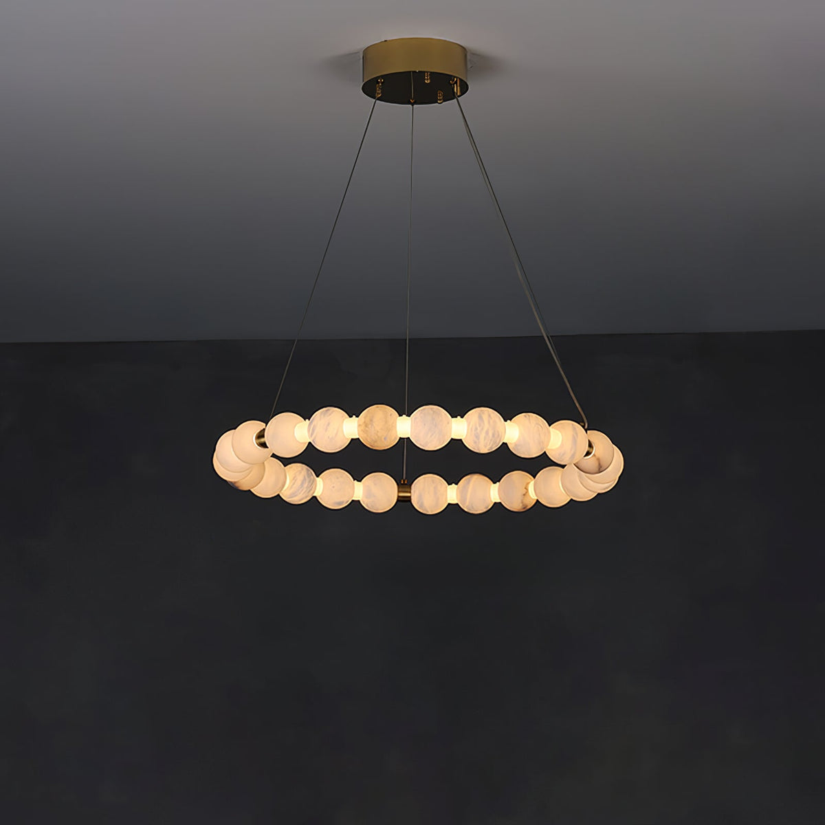 Alabaster Orb Ring Chandelier - view 27