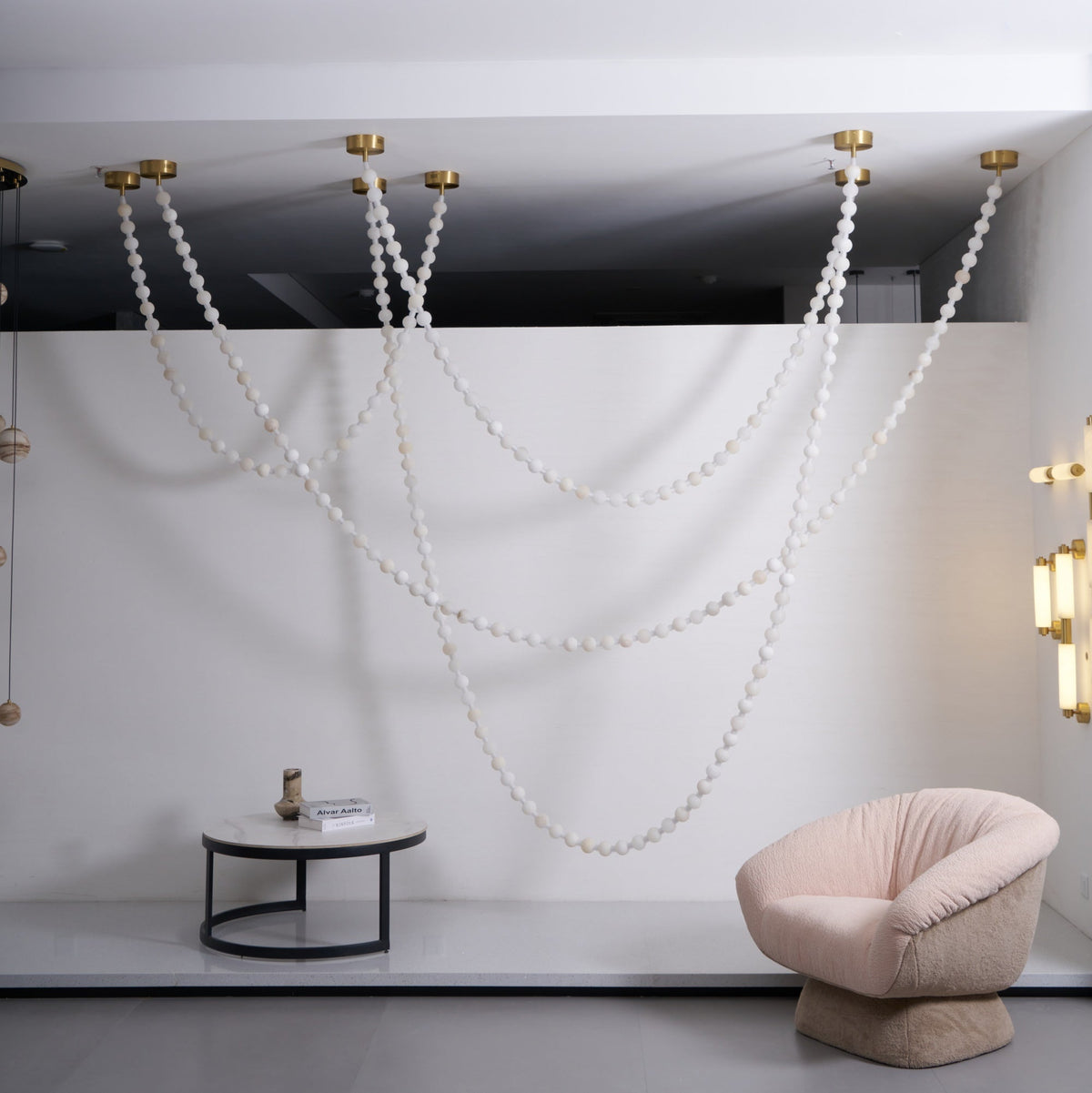 Alabaster Pearl Necklace Chandelier - view 12