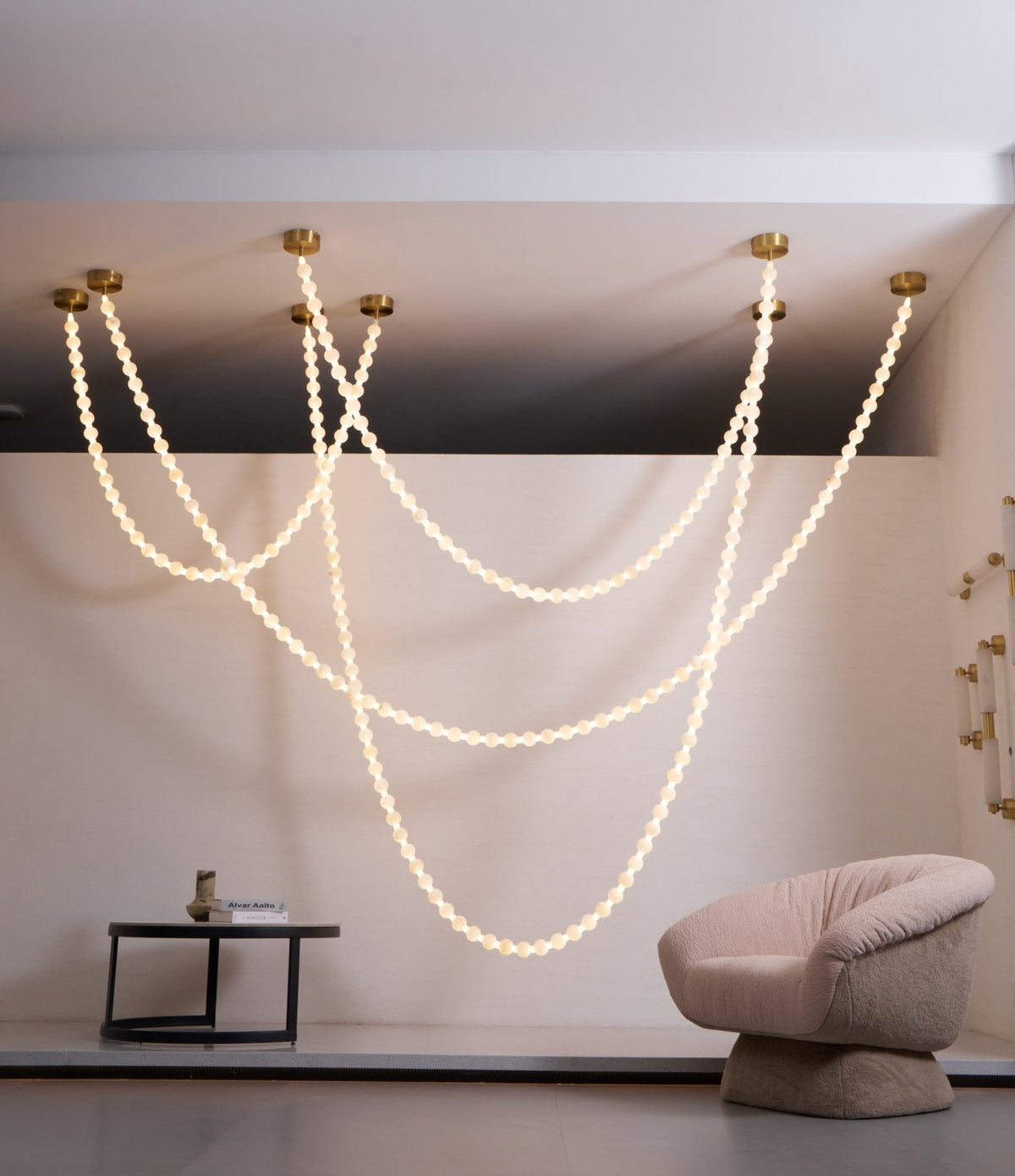 Alabaster Pearl Necklace Chandelier - view 18