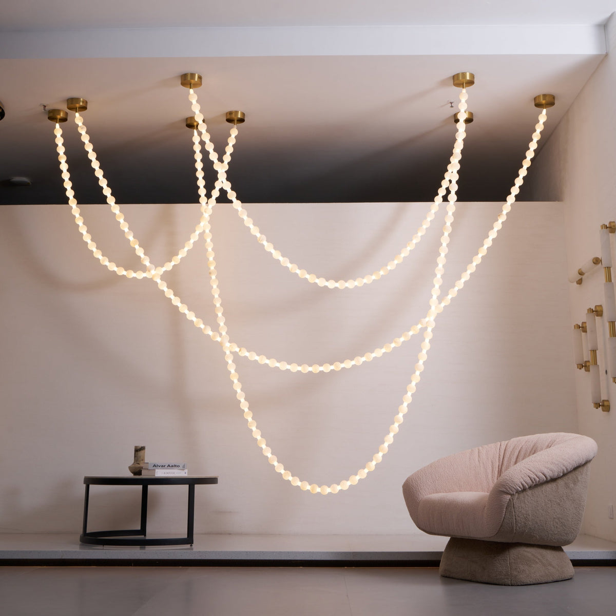 Alabaster Pearl Necklace Chandelier - view 19