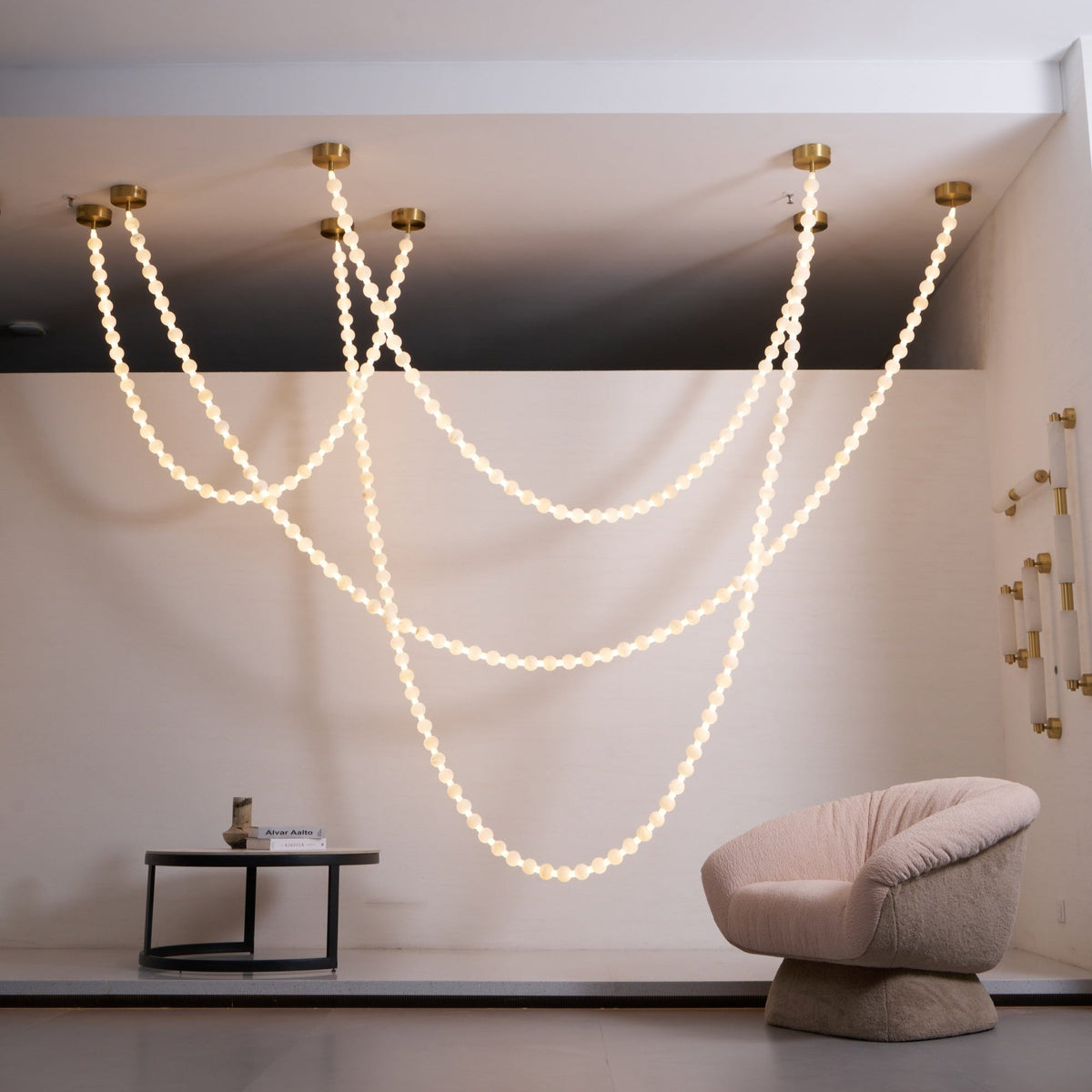 Alabaster Pearl Necklace Chandelier - view 20