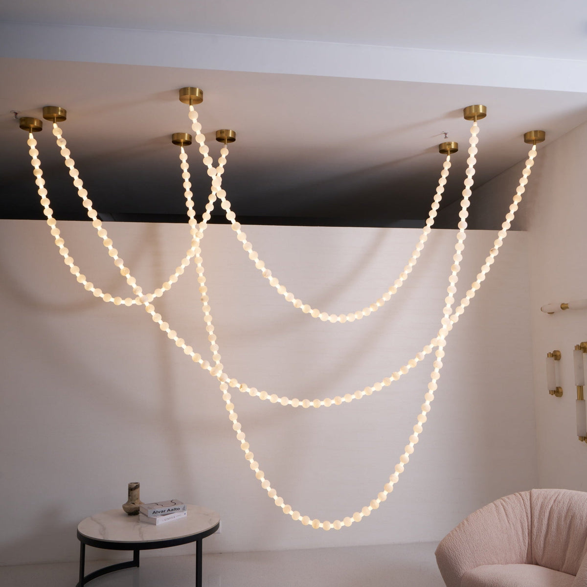 Alabaster Pearl Necklace Chandelier - view 5