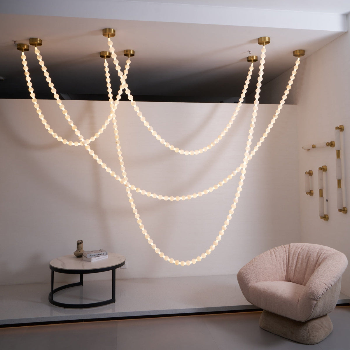 Alabaster Pearl Necklace Chandelier - view 6