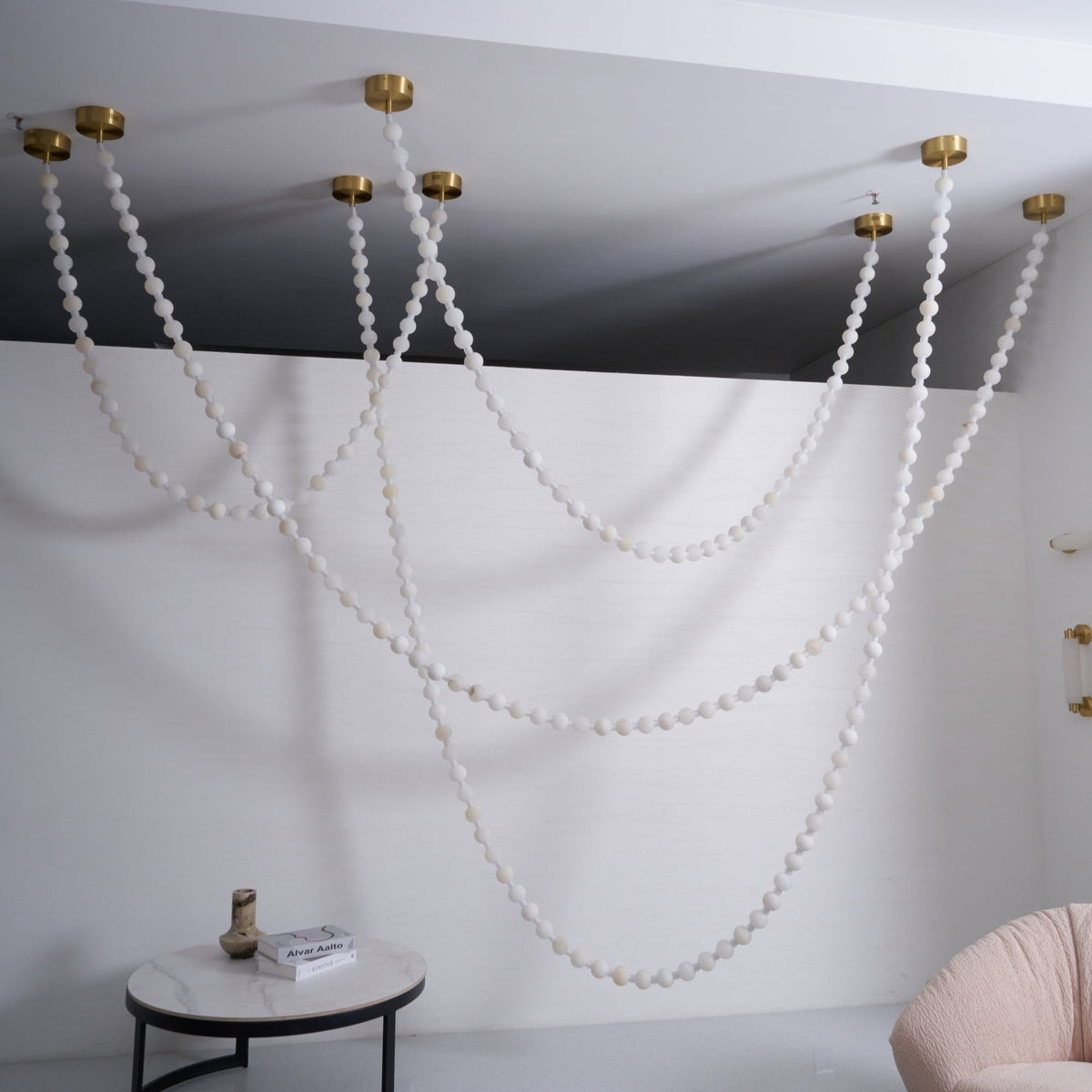 Alabaster Pearl Necklace Chandelier - view 8