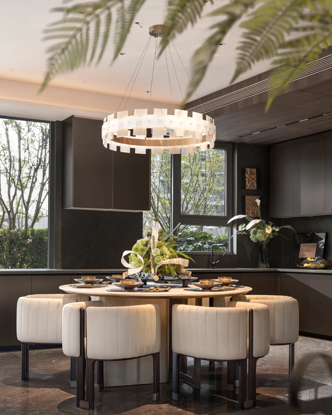 Alabaster Tiered Chandelier - view 4