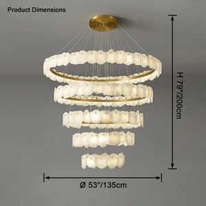 Alabaster Tiered Circular Chandelier - view 10