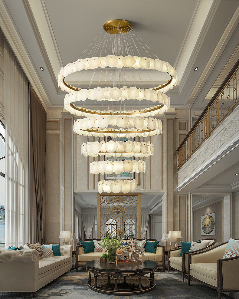Alabaster Tiered Circular Chandelier - view 13