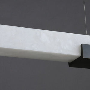 Alabaster Linear Dining Chandelier, in black & alabaster - view 6
