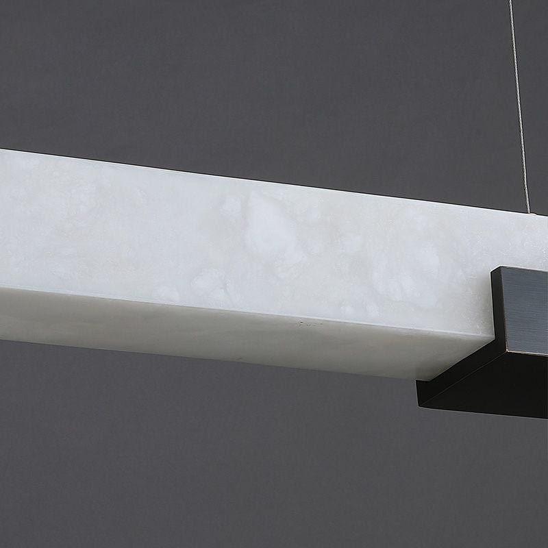 Alabaster Linear Dining Chandelier, in black & alabaster - view 6