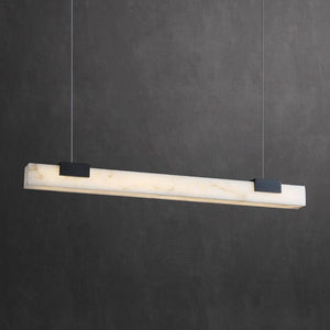 Alabaster Linear Dining Chandelier, in black & alabaster - view 5