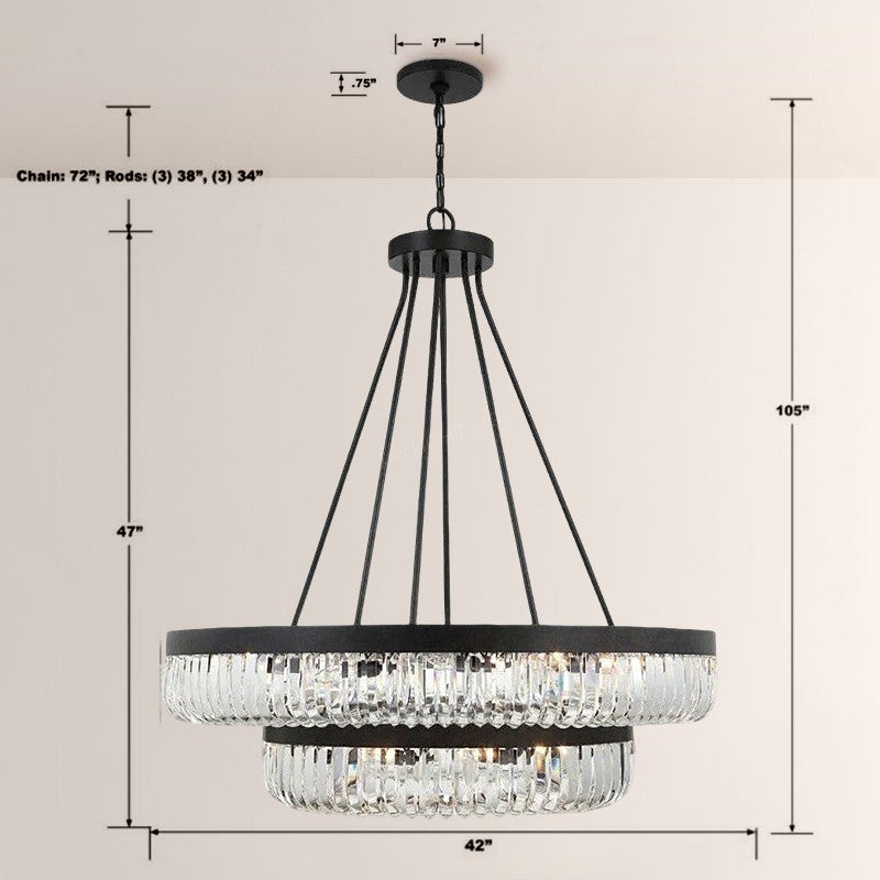 Alice 2-Tier 26 Light Chandelier 42”, crystal two-tier - view 3