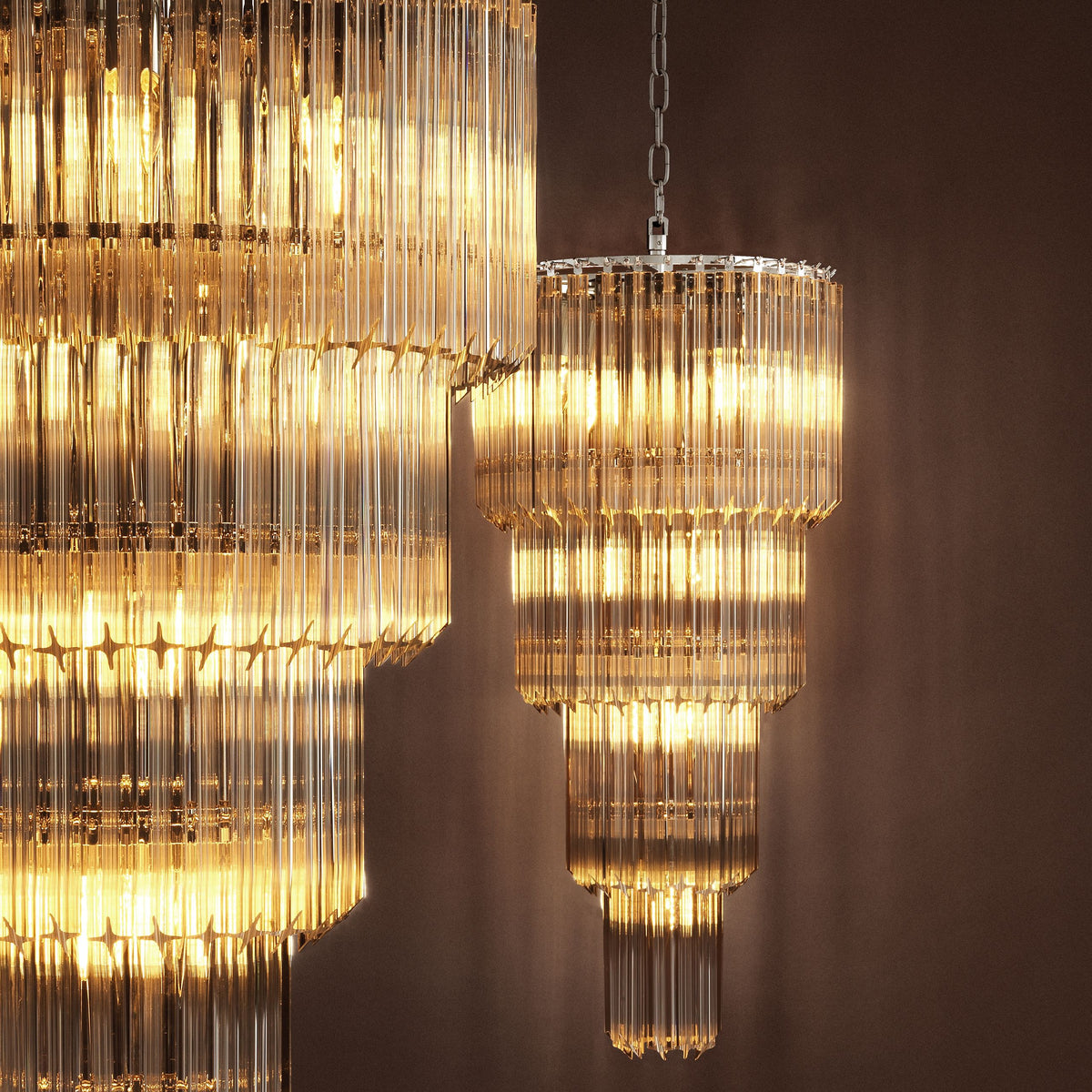 Bethel Modern Glass Chandelier - Nickel - view 3