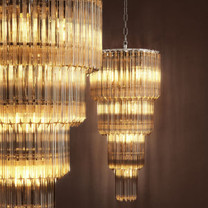 Bethel Modern Glass Chandelier - Nickel - view 3