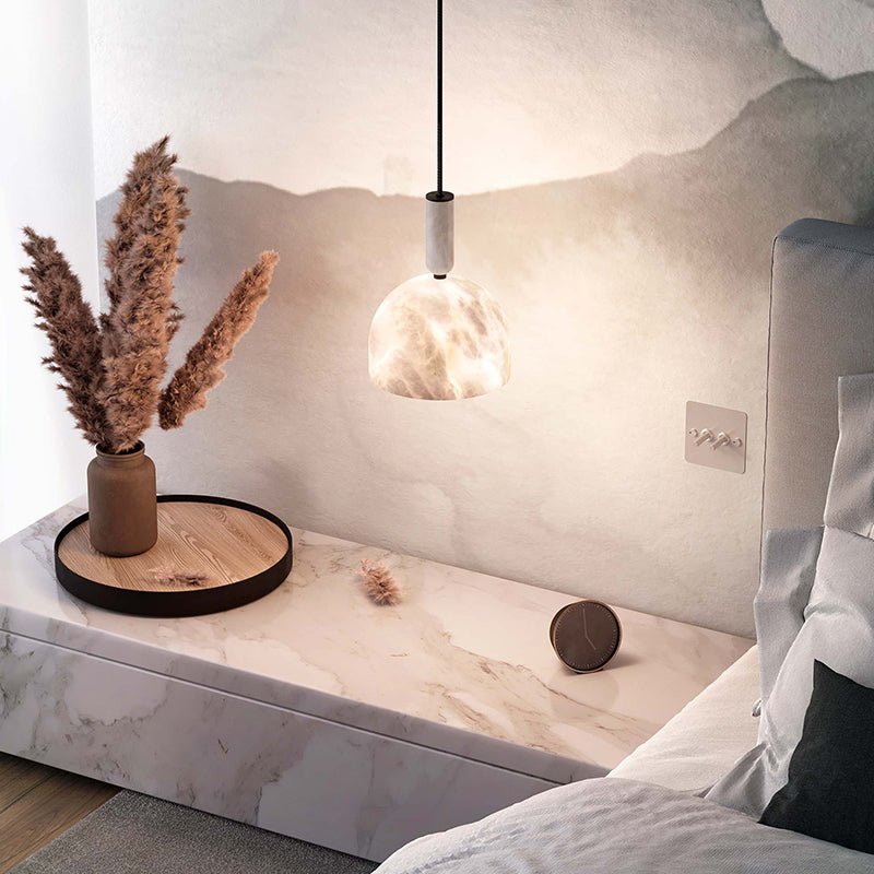 Alabaster Altus Hemisphere Pendant Light, chandelier - view 9