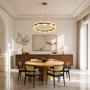 Amara Alabaster Round Ring Chandelier