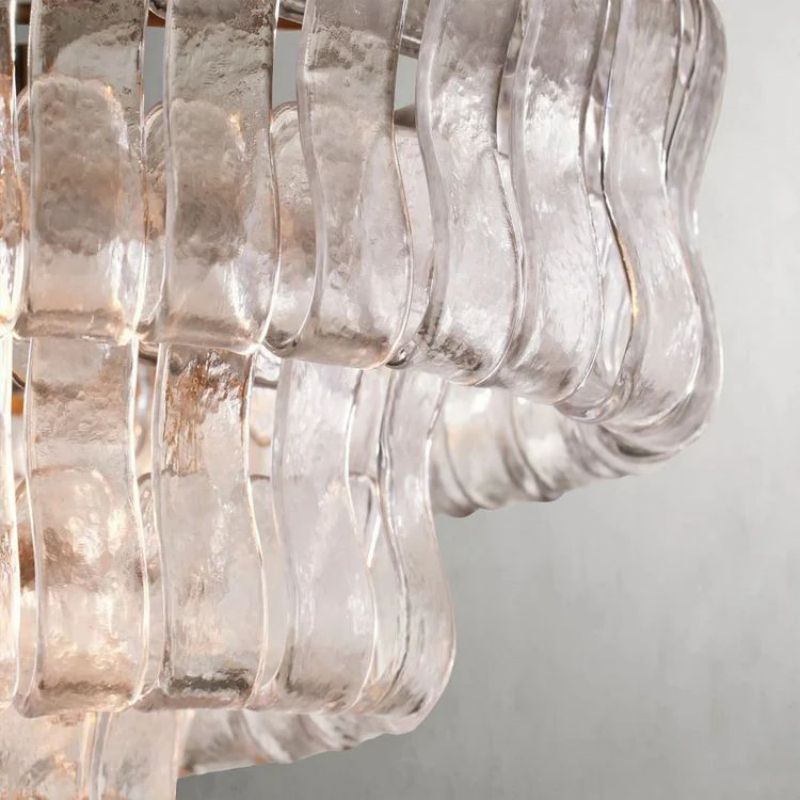 Lime Glass Oval Chandelier 54"W/65"W - view 12
