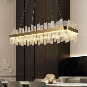 Sylvia Rectangular Glass Chandelier, Dinning Room Chandelier Lighting Fixture - view 5