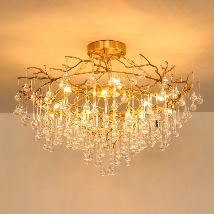 Arcadia Branch Brass Chandelier - view 3