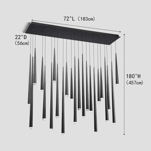 Alren Rectangle Tubular Chandelier, rectangular - view 6