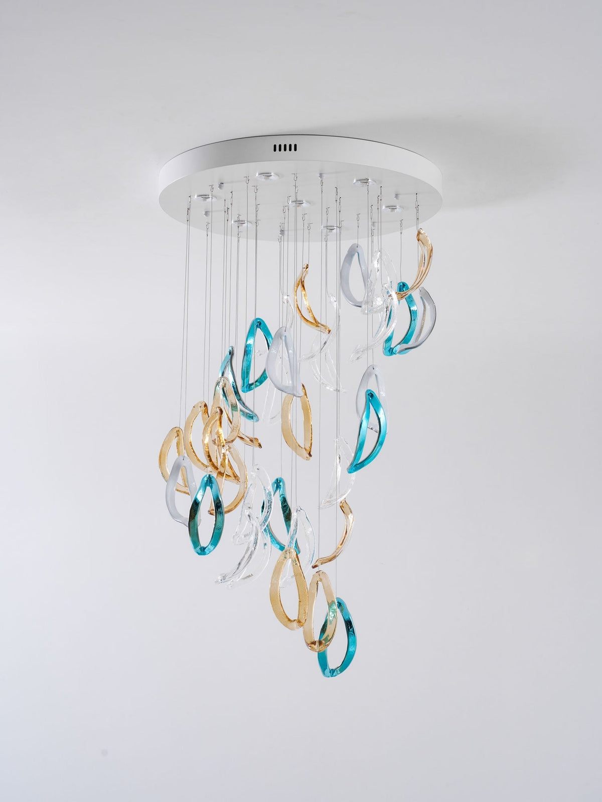 Galaxy Aqua Ripple Glass Meteor Shower Crystal Spiral Chandelier - view 23