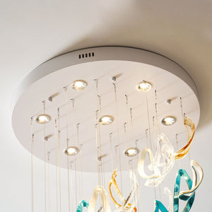 Galaxy Aqua Ripple Glass Meteor Shower Crystal Spiral Chandelier - view 21