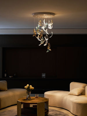 Galaxy Aqua Ripple Glass Meteor Shower Crystal Spiral Chandelier - view 16