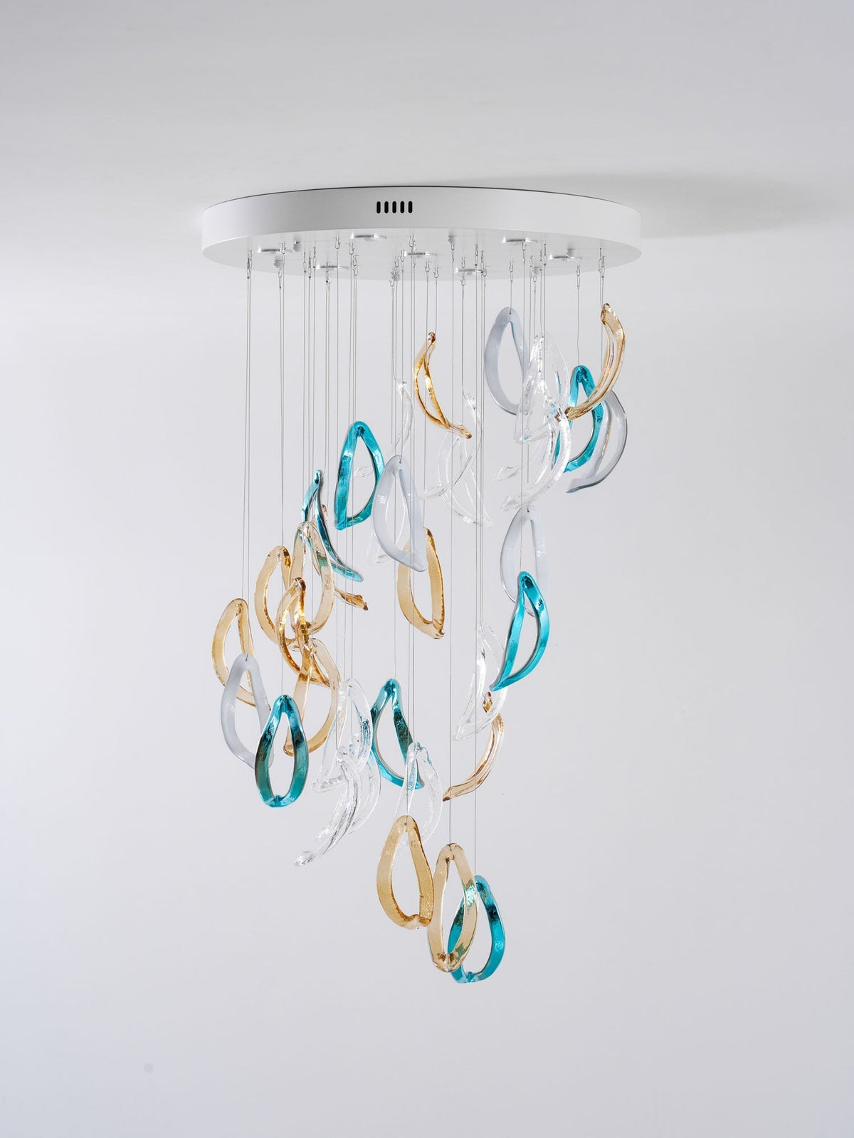 Galaxy Aqua Ripple Glass Meteor Shower Crystal Spiral Chandelier - view 27
