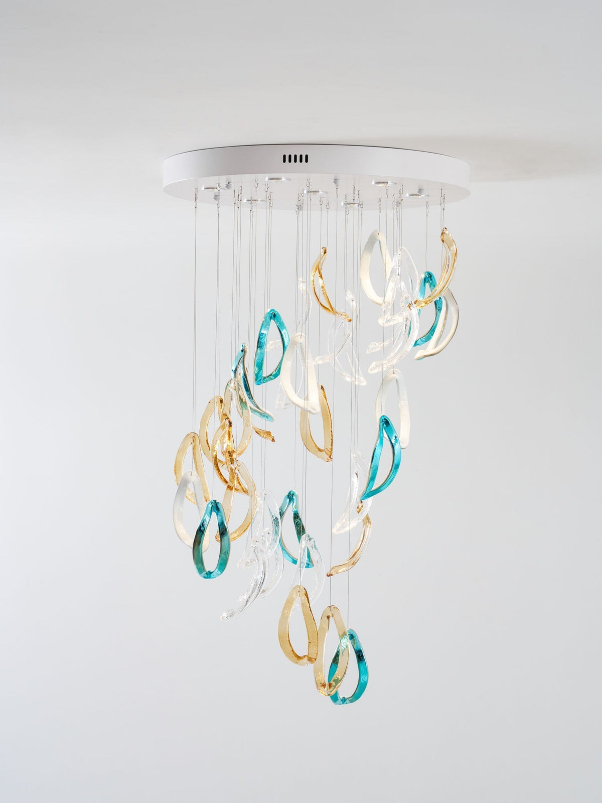 Galaxy Aqua Ripple Glass Meteor Shower Crystal Spiral Chandelier - view 24