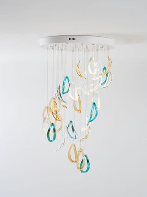 Galaxy Aqua Ripple Glass Meteor Shower Crystal Spiral Chandelier - view 24