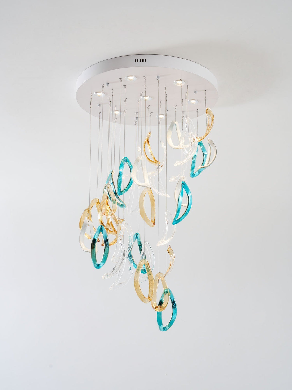 Galaxy Aqua Ripple Glass Meteor Shower Crystal Spiral Chandelier - view 25