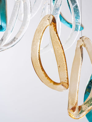 Galaxy Aqua Ripple Glass Meteor Shower Crystal Spiral Chandelier - view 26