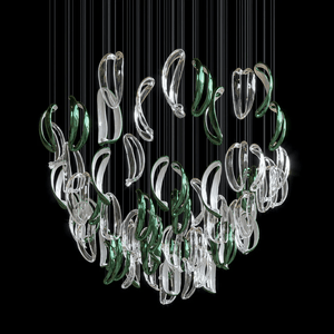 Galaxy Aqua Ripple Glass Meteor Shower Crystal Spiral Chandelier - view 7