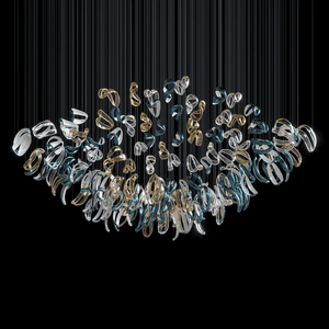 Galaxy Aqua Ripple Glass Meteor Shower Crystal Spiral Chandelier - view 3