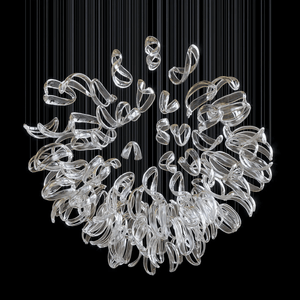 Galaxy Aqua Ripple Glass Meteor Shower Crystal Spiral Chandelier - view 4