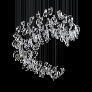 Galaxy Aqua Ripple Glass Meteor Shower Crystal Spiral Chandelier - view 5