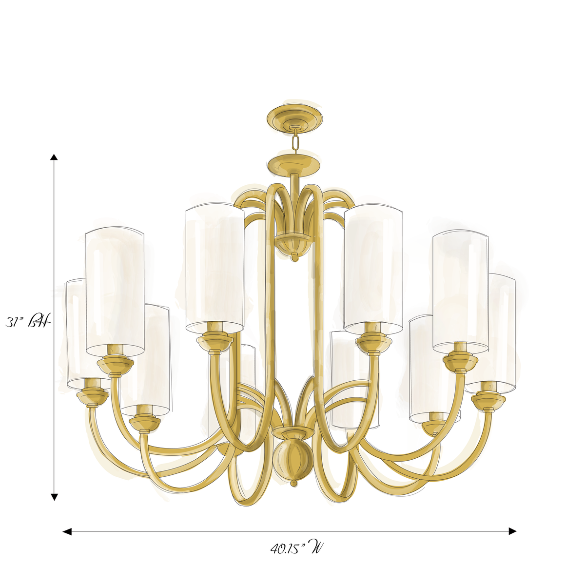 Vintage Brass Chandelier - view 7