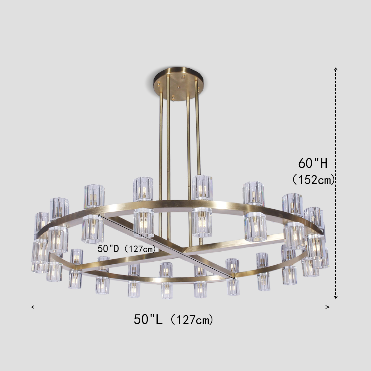Aurora 1-Tier Round Chandelier 50” - view 4