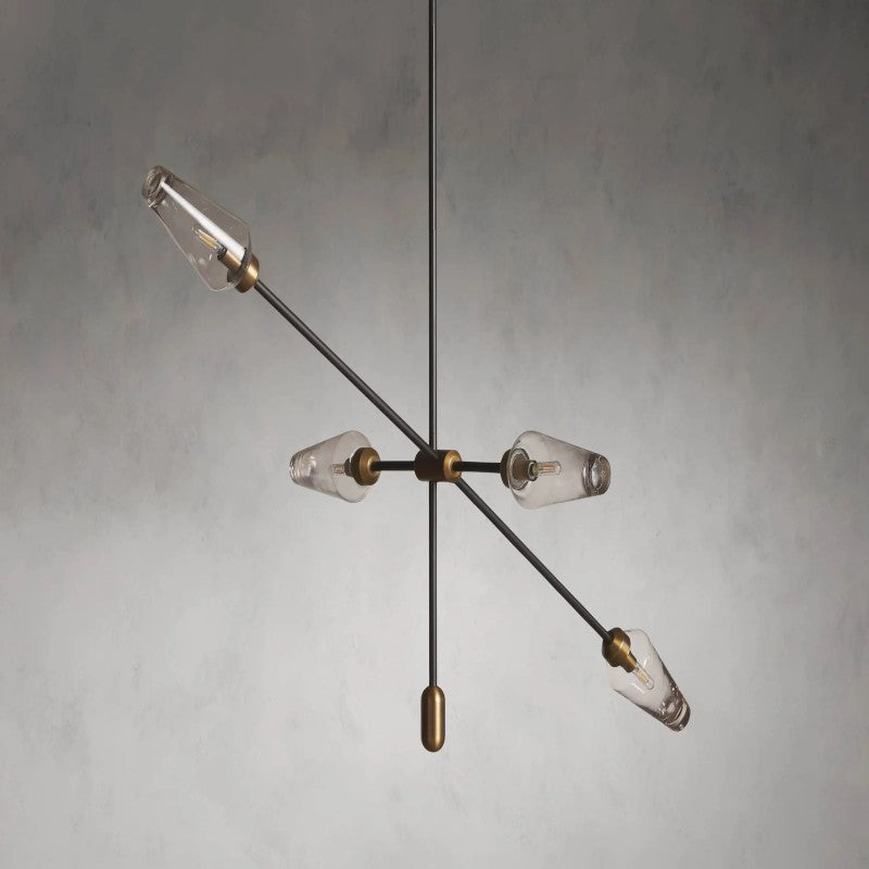 Arrow Bronze Glass Chandelier - view 6